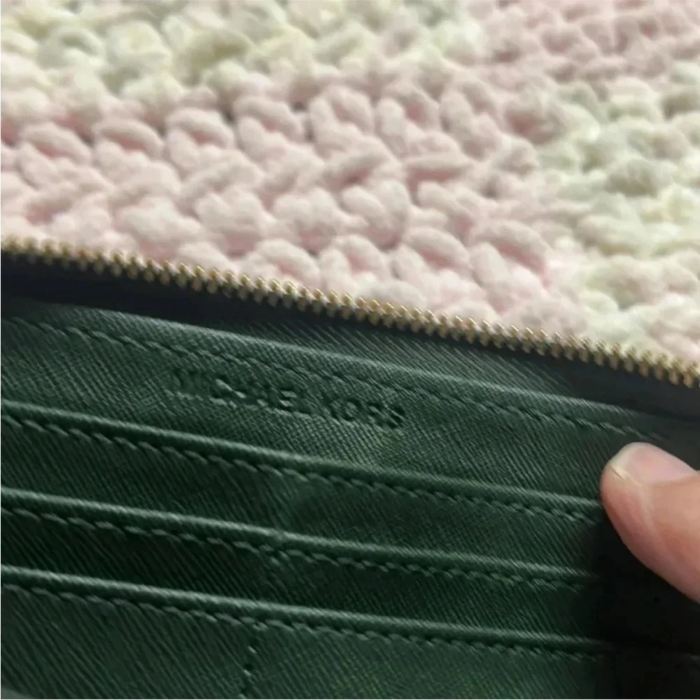 - Michael Kors green large wallet